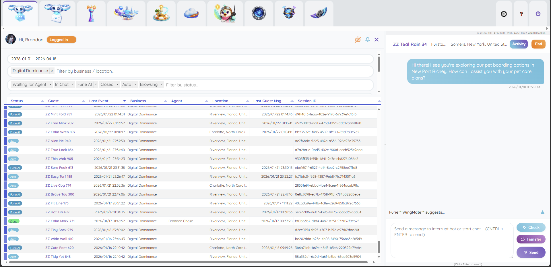Furie Hybrid AI Chatbot Interface